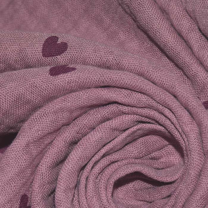Musselin, doppelt, Herzen, 29811-049, rosa-violett