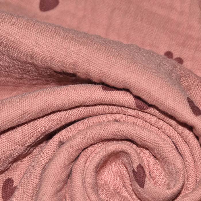 Musselin, doppelt, Herzen, 29811-050, aprikose