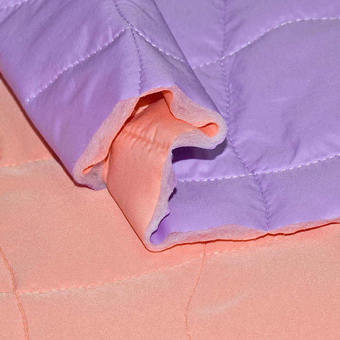 Steppstoff, geometrisch, 29819-004, violett-aprikose