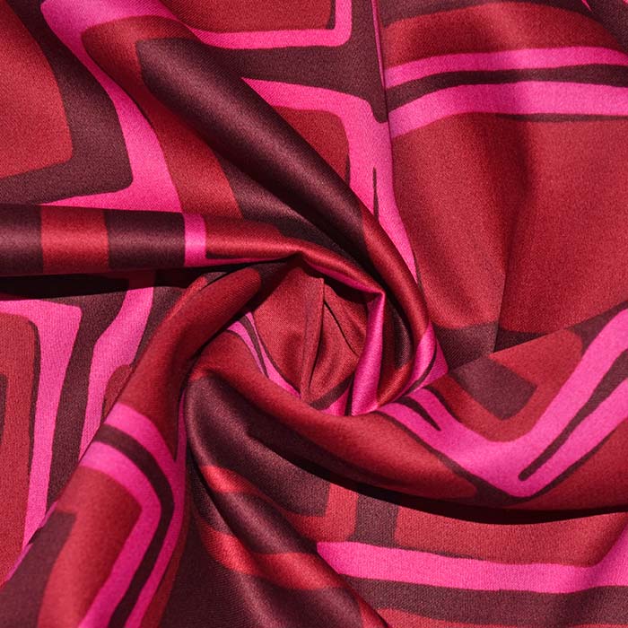 Satin, Baumwolle, geometrisch, 29820-002, bordeaux