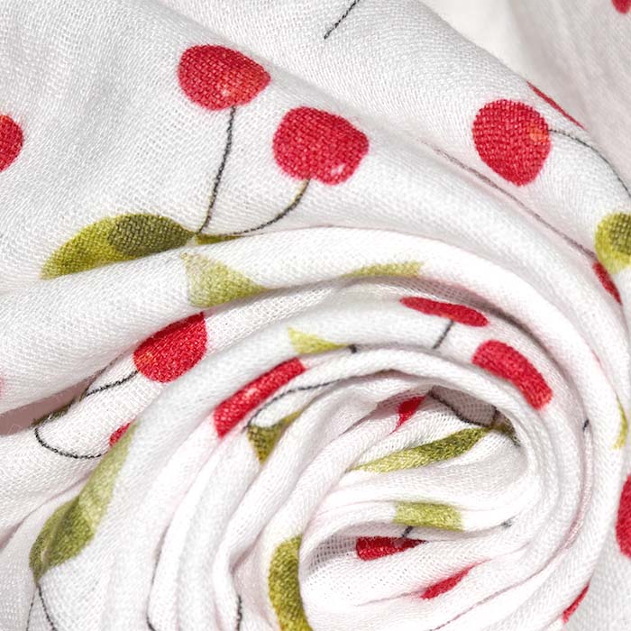 Musselin, doppelt, Muster, 29822-002, Obst