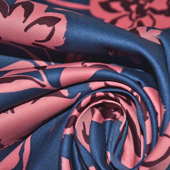 Satin, Baumwolle, floral, 29825-003, blau