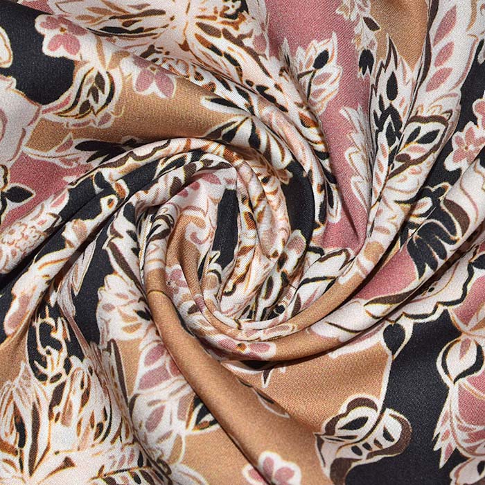 Gewebe, Viskose, digital, Ornament, 29828-002, schwarz