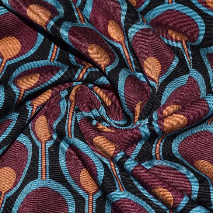 Gewebe, Viskose, abstrakt, 29830-001, blau