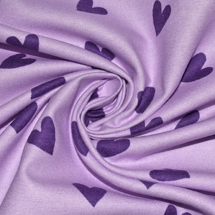 Flanell, Baumwolle, Herzen, 29832-003, violett