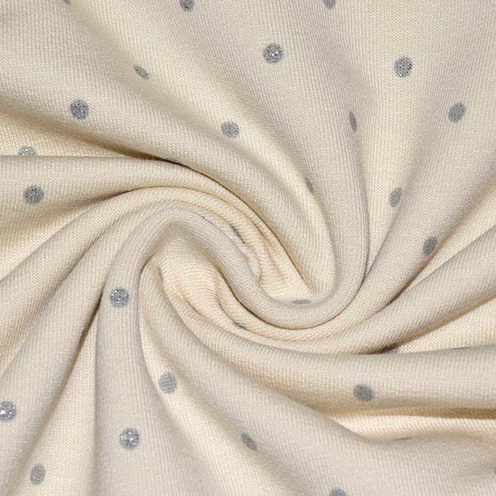 Sweatshirtstoff, flauschig, Punkte, 29840-530, beige