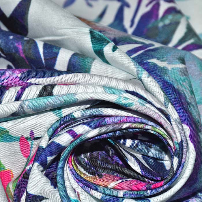 Baumwolle, Popeline, floral, 29896-02, blau-violett