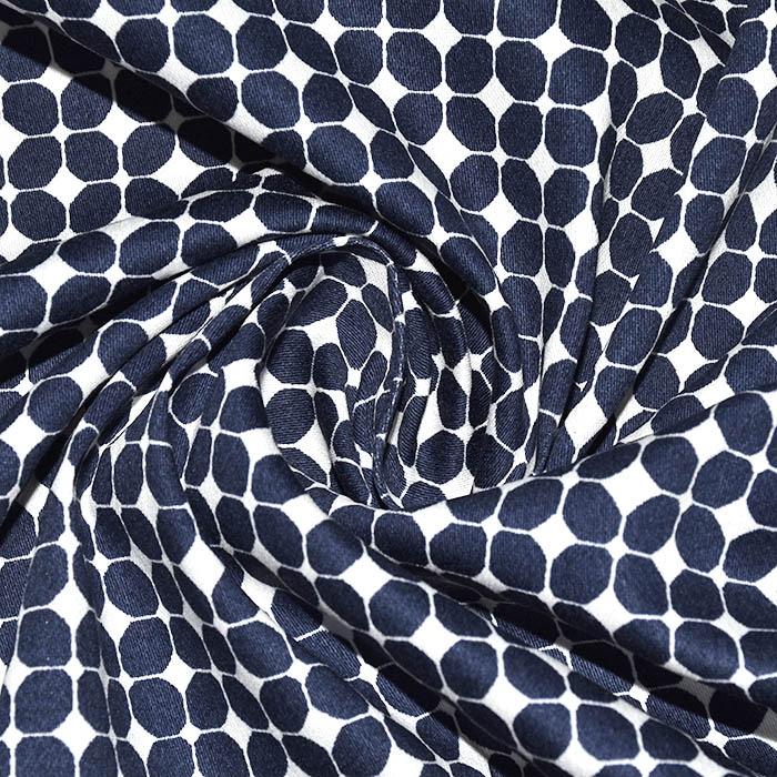 Satin, Baumwolle, geometrisch, 29897-02, dunkelblau