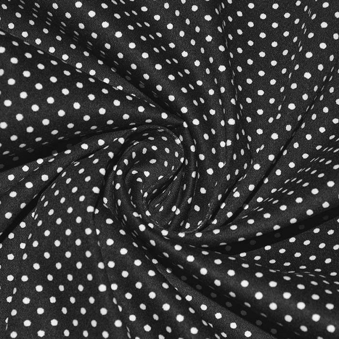 Satin, Baumwolle, Punkte, 29897-07, schwarz