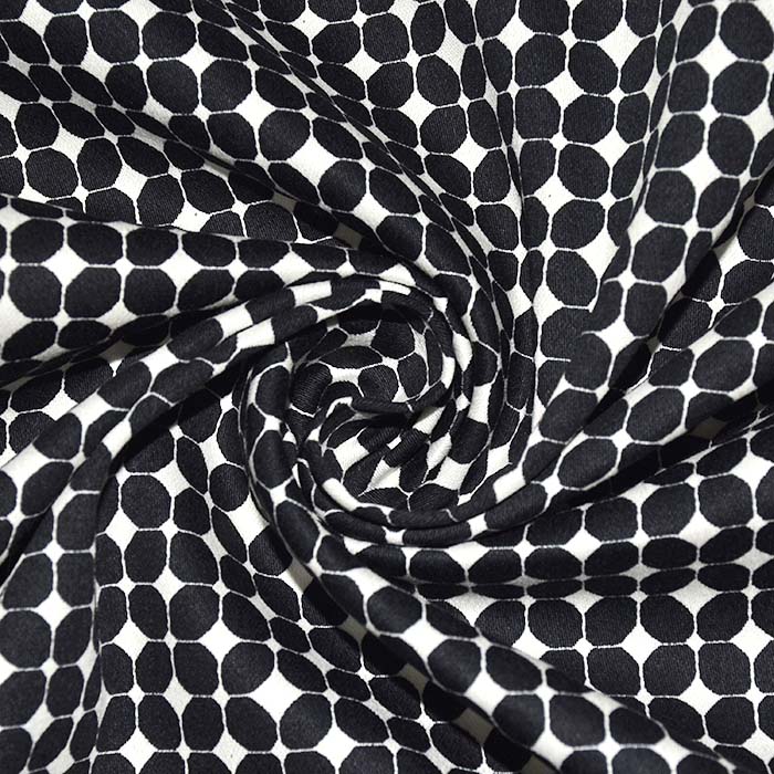 Satin, Baumwolle, geometrisch, 29897-08, schwarz