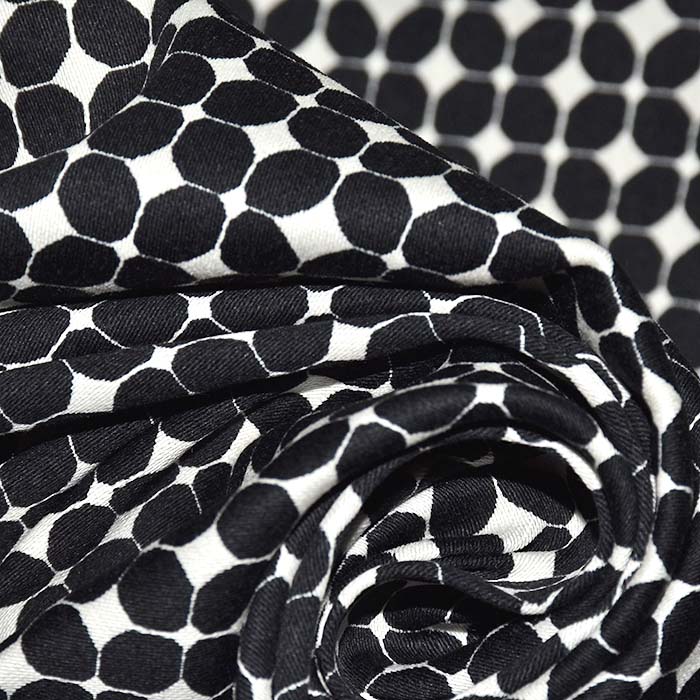Satin, Baumwolle, geometrisch, 29897-08, schwarz