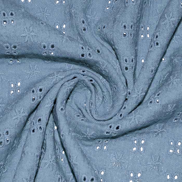 Musselin, doppelt, Richelieu, 22719-003, blau