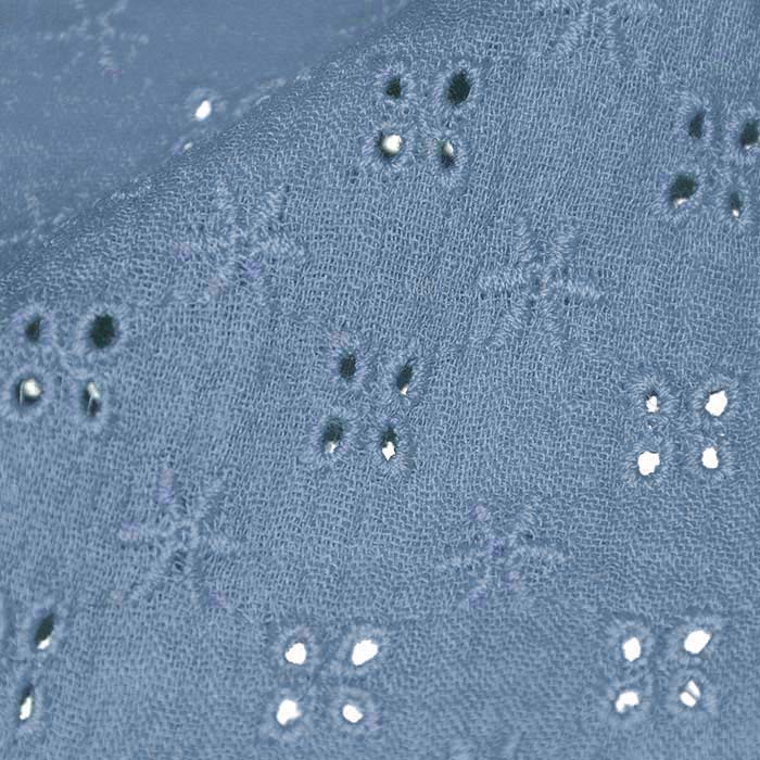 Musselin, doppelt, Richelieu, 22719-003, blau