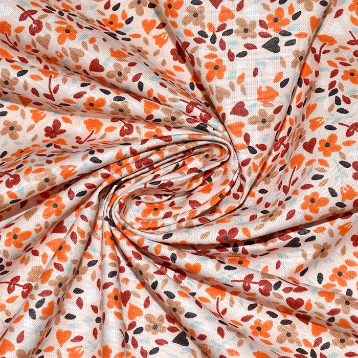 Baumwolle, Popeline, floral, 30031-01, orange