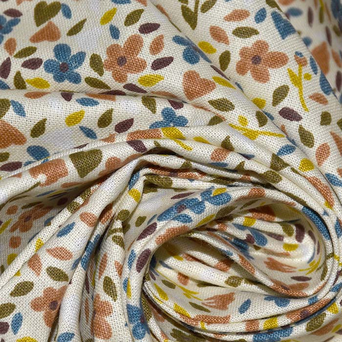 Baumwolle, Popeline, floral, 30031-02, gelb