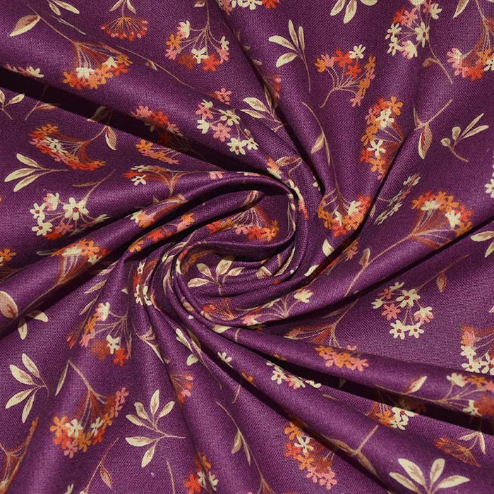 Baumwolle, Popeline, floral, 30039-01, violett