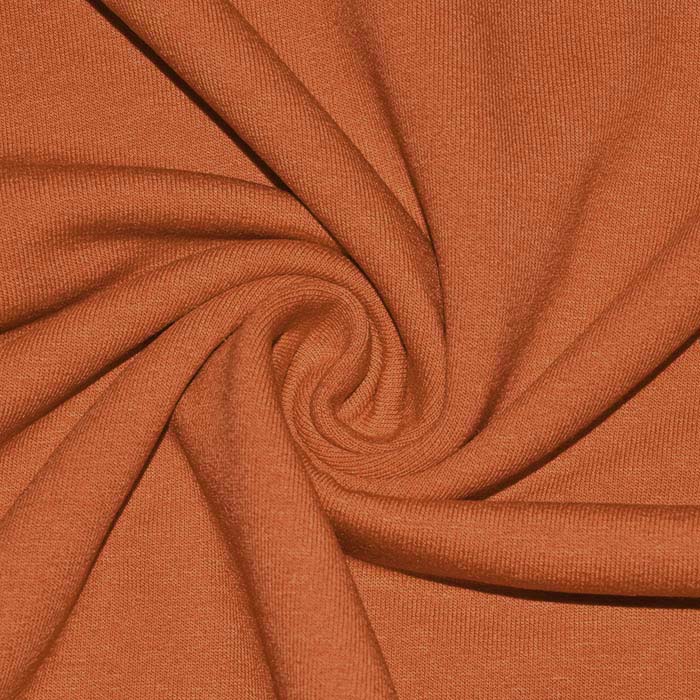 Sweatshirtstoff, flauschig, 21641-360, ziegelfarben