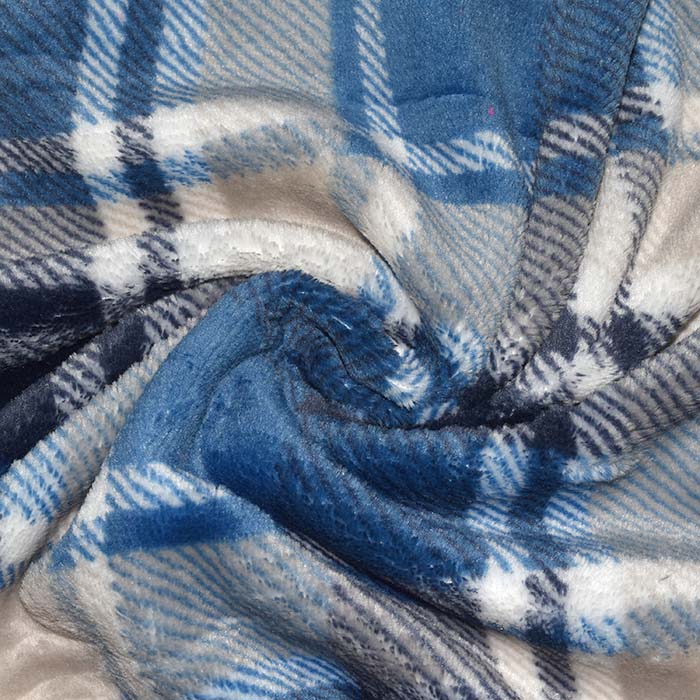 Velours coral, beidseitig, Karo, 22001-002