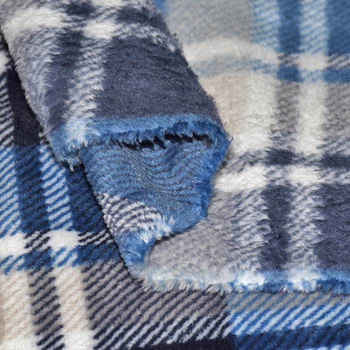 Velours coral, beidseitig, Karo, 22001-002