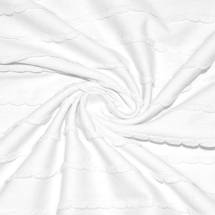 Jersey, Baumwolle, gerippt, Stickerei, 29782-001, weiß