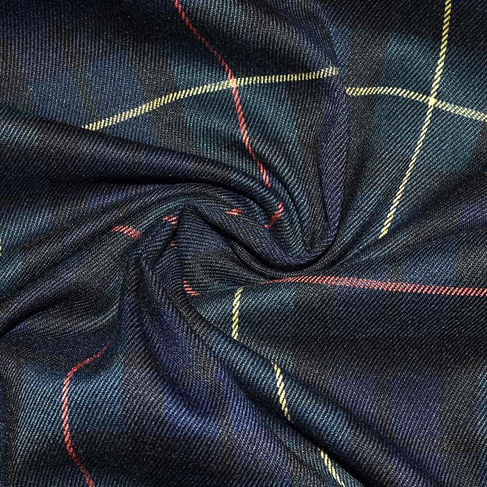 Anzugstoff, Karo, 22006-271, blau-grün