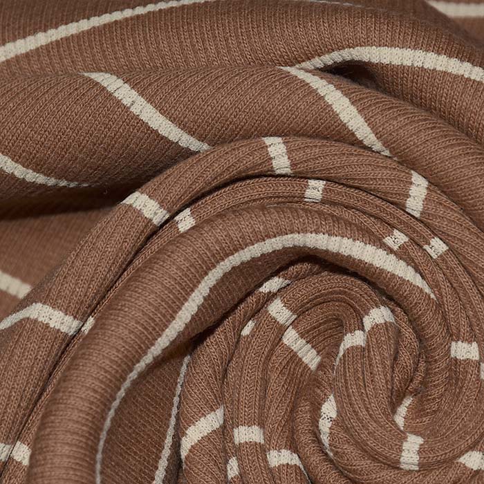 Jersey, Baumwolle, gerippt, Streifen, 30080-153, Braun