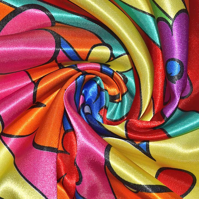 Satin, Polyester, Blumenmuster, 30158-999