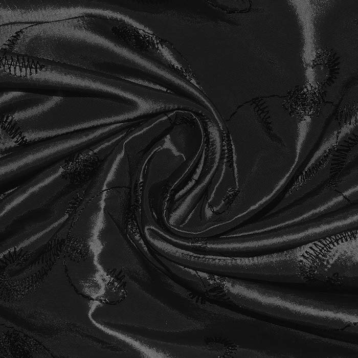 Taft, Polyester, Stickerei, 30163-022, Schwarz