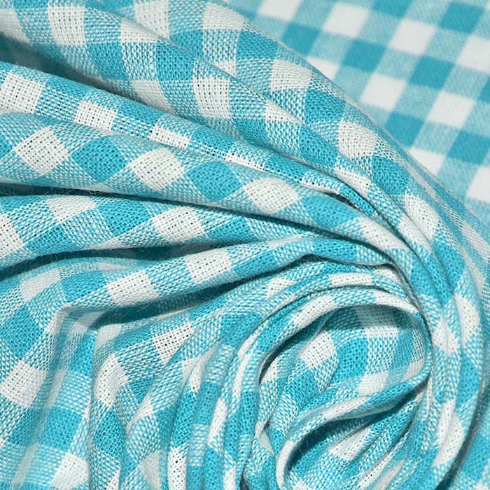Baumwolle, Popeline, kariert, 30179-012, türkis