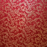 Damast, festlich, 15402, rotgolden