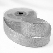 Band, Lamé, 40mm, 15482-2, silbern