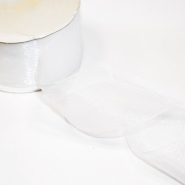 Band, Organza, 50 mm, 5034-1, weiß