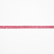 Band, Kunstleder mit Kristallen, 16512-41558, pink