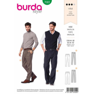 Schnittmuster Burda, Herrenhosene mit Saum, 7022