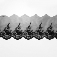 Spitze, gestickt, 85mm, 19254-002, schwarz