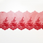 Spitze, gestickt, 85 mm, 19254-009, rot