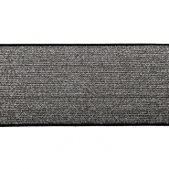 Elastikband,  80mm, 19595-002, schwarz-silbern