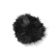 Bommel, Kunstpelz, 15 cm, 18889-002, schwarz