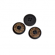 Knopf, Holz, Druck, 13mm, 20446-002, schwarz