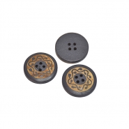 Knopf, Holz, Druck, 13mm, 20446-027, grau