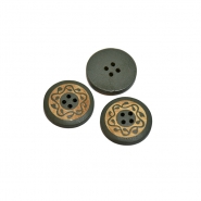 Knopf, Holz, Druck, 18mm, 20447-015, grün