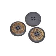 Knopf, Holz, Druck, 18mm, 20447-027, grau