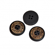 Knopf, Holz, Druck, 25mm, 20448-002, schwarz