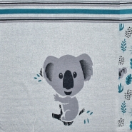 Wirkware, dicht, Tiere, 20098-091, türkis-grau