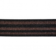 Elastikband, dekorativ, 50 mm, 20746-001, schwarz-bronzen