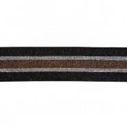 Elastikband, dekorativ, 50 mm, 20746-002, schwarz-silbern