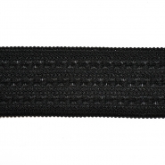 Elastikband, dekorativ, 70 mm, 20484-002, schwarz