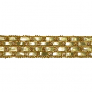 Band, dekorativ, Kunstleder, 40 mm, 20495-100, gold