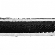 Band, dekorativ, Pailletten, 50 mm, 20740-002, schwarz