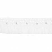 Band, dekorativ, Plissee, 50 mm, 20499-001, weiß